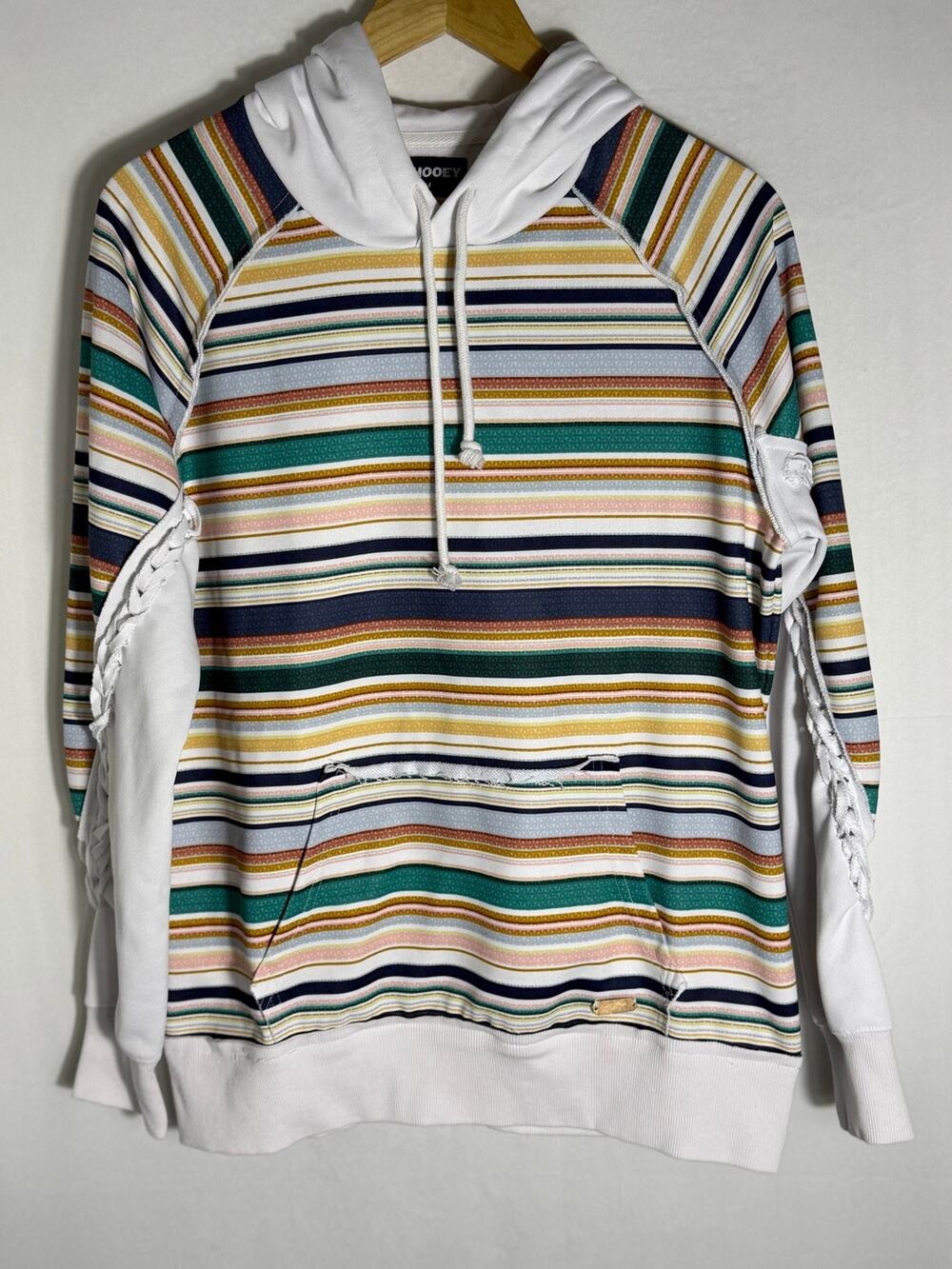 Hooey Western Serape Stripe Hoodie Multicolor Pullover Medium
